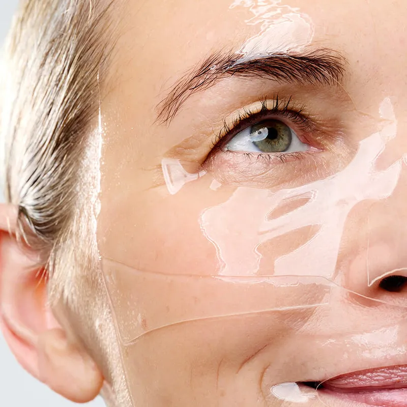 CurrentBody Hydrogel Face Mask lifestyle photo showing the product in use