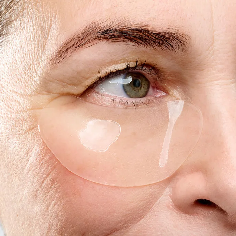 CurrentBody Hydrogel Eye Mask lifestyle photo showing the product in use