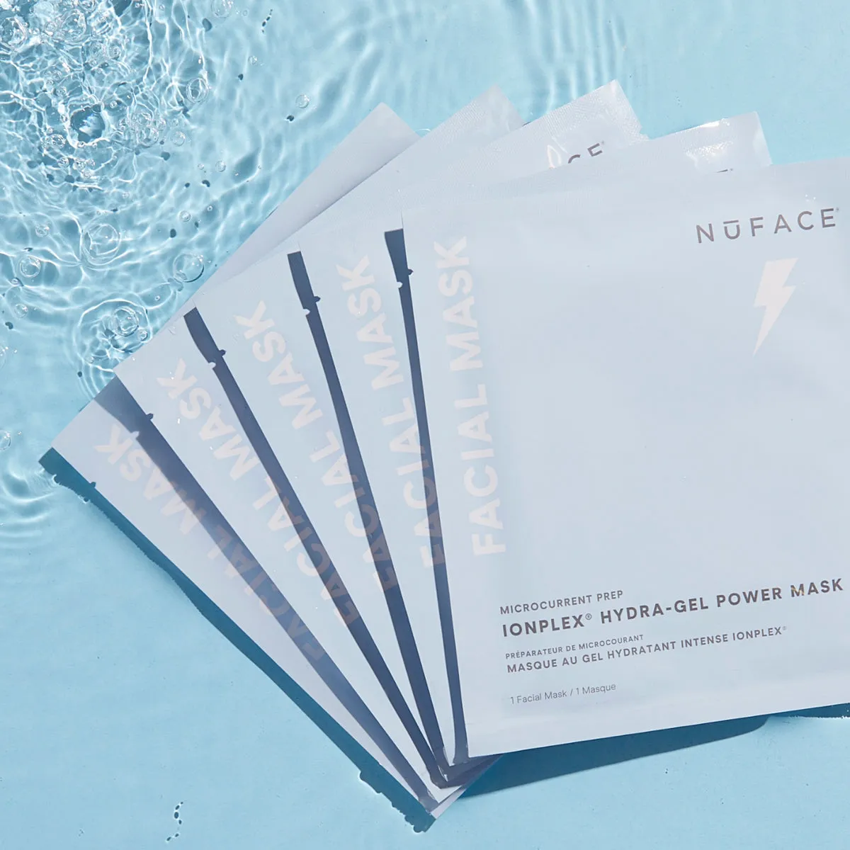 NuFACE IonPlex® Hydra-Gel Power Mask lifestyle photo showing the product in use
