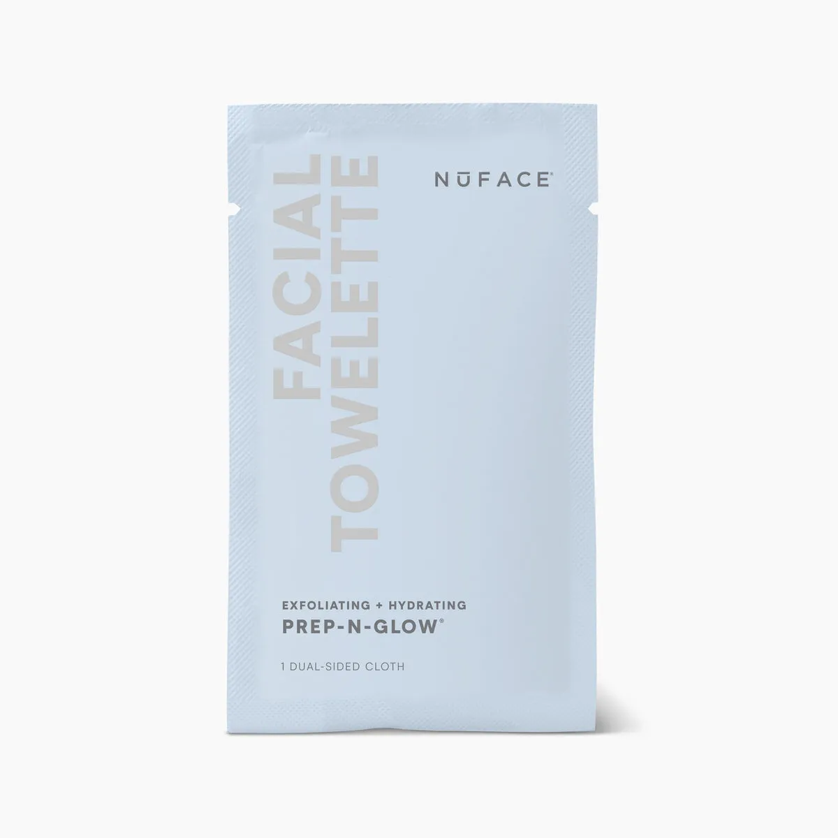 NuFACE Prep-N-Glow® Exfoliating & Hydrating Facial Wipes product box and packaging image