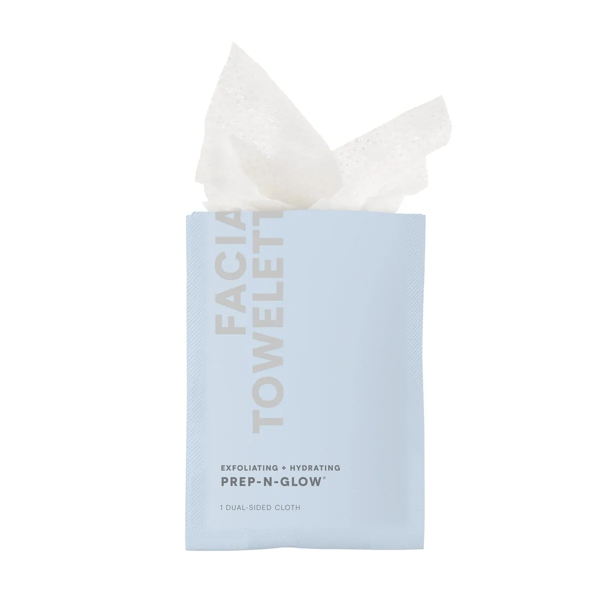 NuFACE Prep-N-Glow® Exfoliating & Hydrating Facial Wipes product box and packaging image