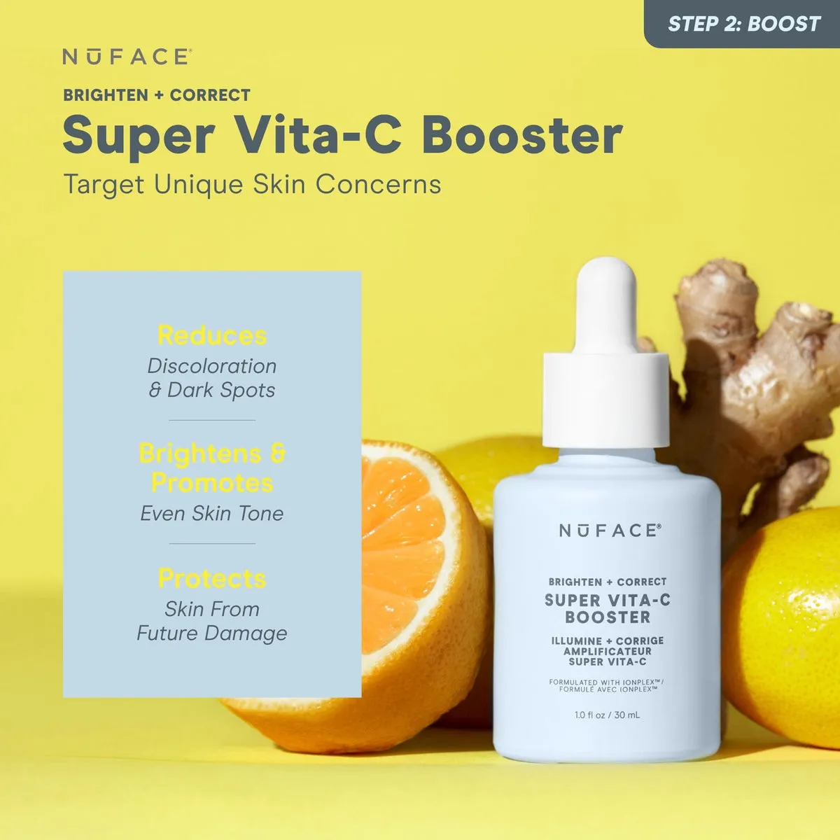 NuFACE Super Vita-C Booster Serum clinical results statistics graphic