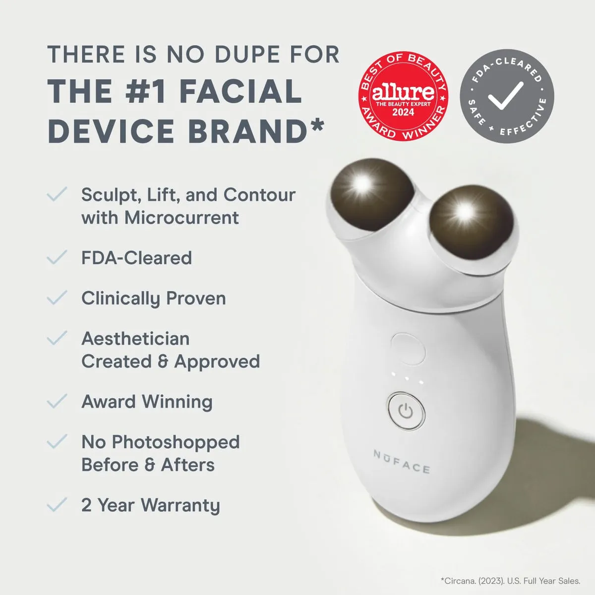 NuFACE TRINITY+ Starter Kit feature infographic