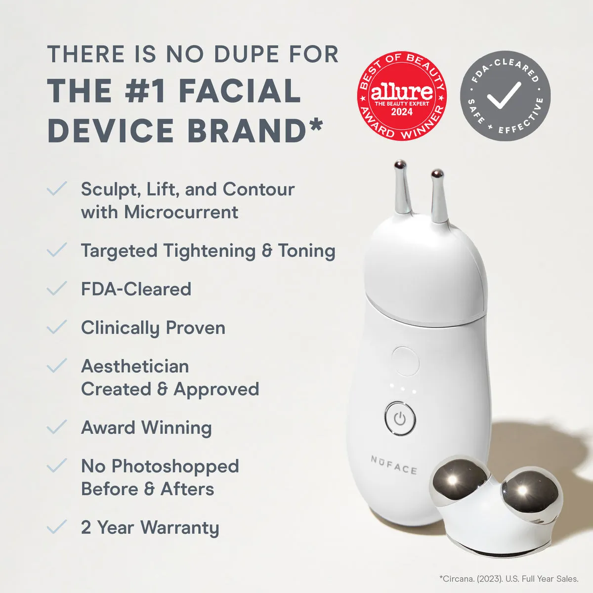 NuFACE TRINITY+ Effective Lip & Eye Attachment feature infographic